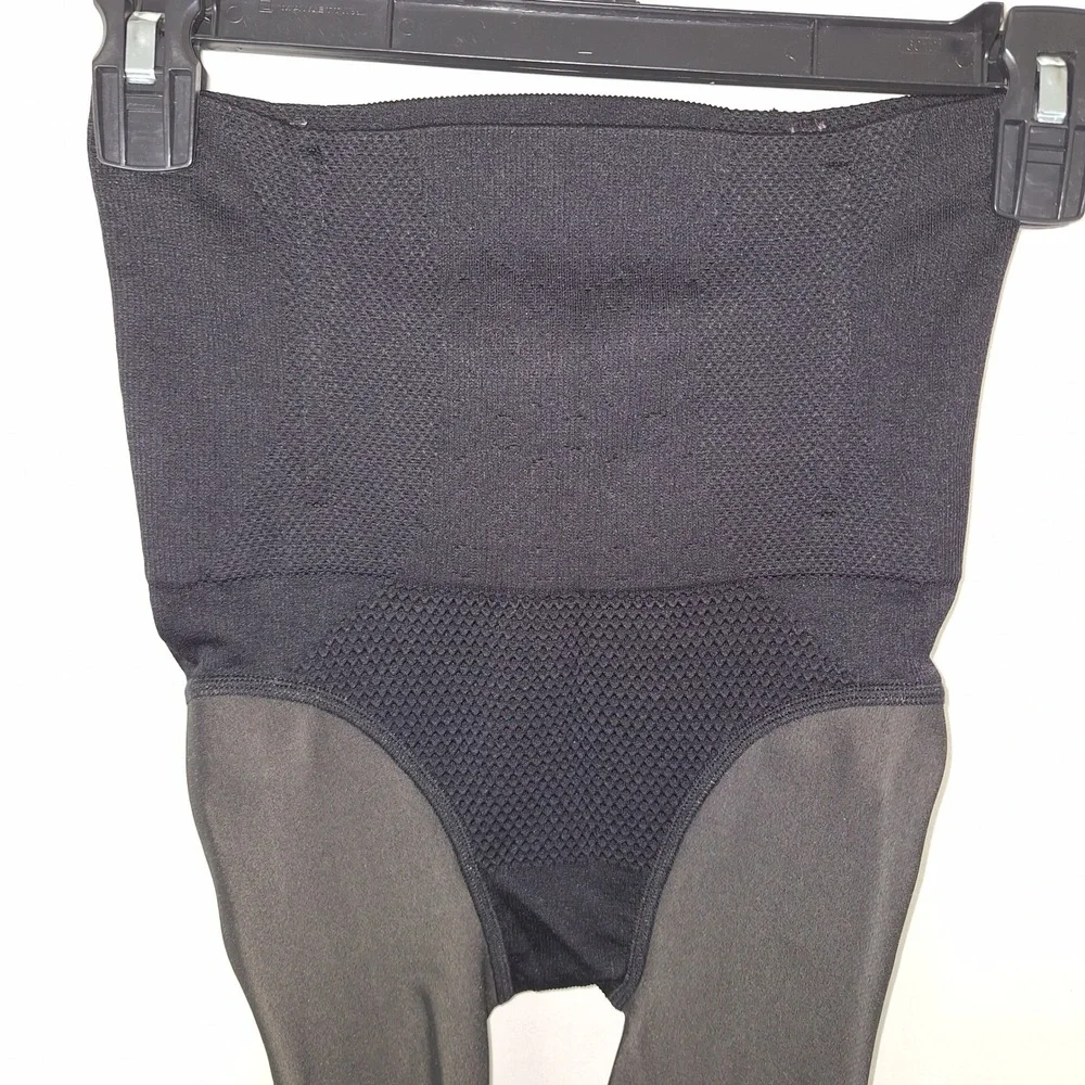 Y2K Soft Girl Layering Compression Shaping High Waist Footed Tights Black S